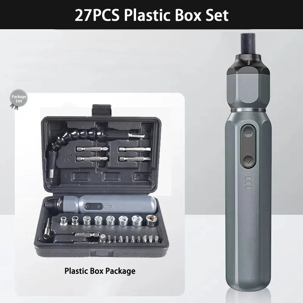 Mini Cordless Electric Screwdriver Manual/Auto Rechargeable Lithium Battery Household Small Electric Drill Screw Driver Bit Tool