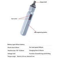 Mini Cordless Electric Screwdriver Manual/Auto Rechargeable Lithium Battery Household Small Electric Drill Screw Driver Bit Tool