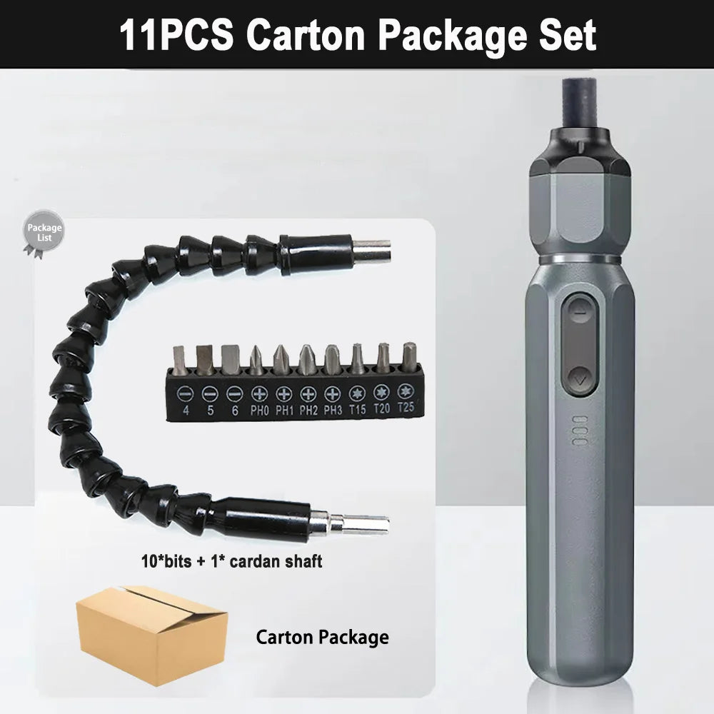 Mini Cordless Electric Screwdriver Manual/Auto Rechargeable Lithium Battery Household Small Electric Drill Screw Driver Bit Tool