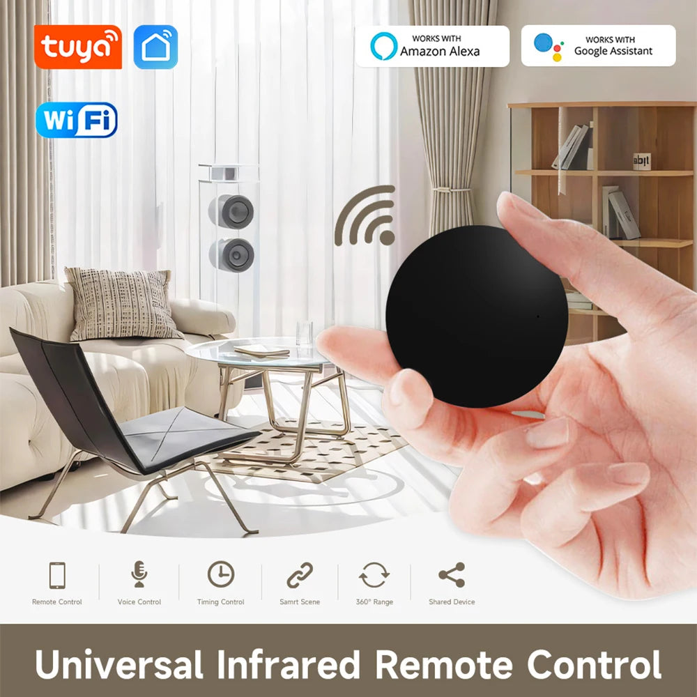 iHseno Tuya WiFi IR Remote Control Smart Universal for TV Air Conditioner Alexa Remote Control Work with Alexa Google Home